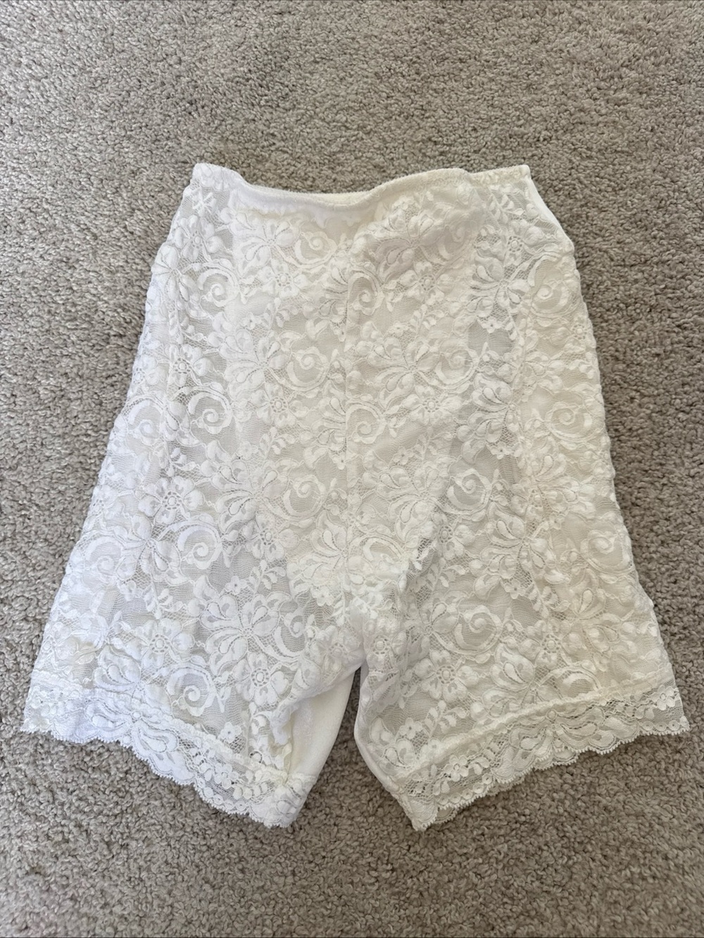 Vanity Fair Vintage White Lace Highwaist Boyshorts Bridal Coquette Feminine Sz M